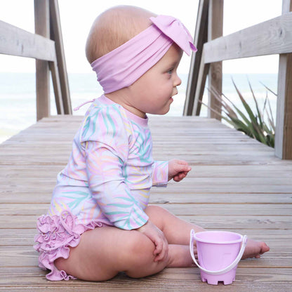 Long Sleeve Rash Guard With Ruffle Bottom | Island Palms