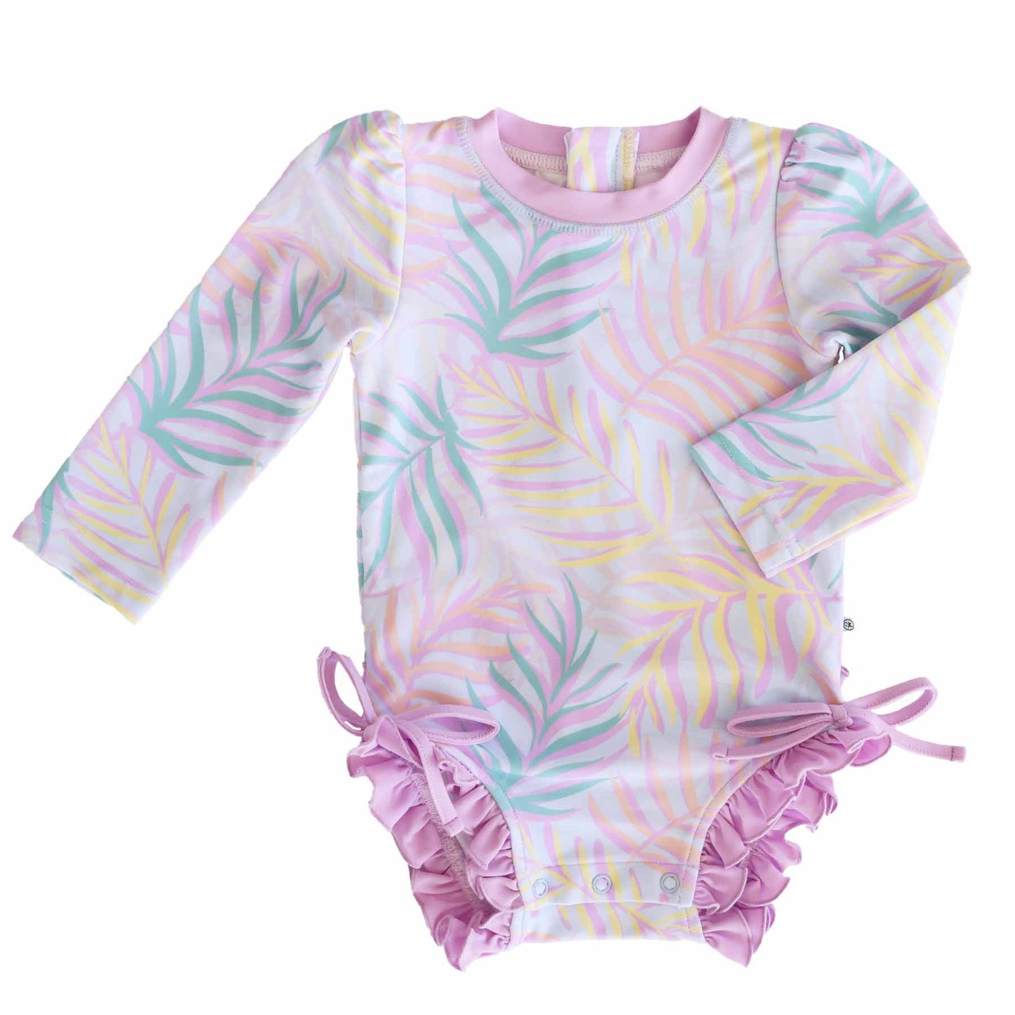 Long Sleeve Rash Guard With Ruffle Bottom | Island Palms