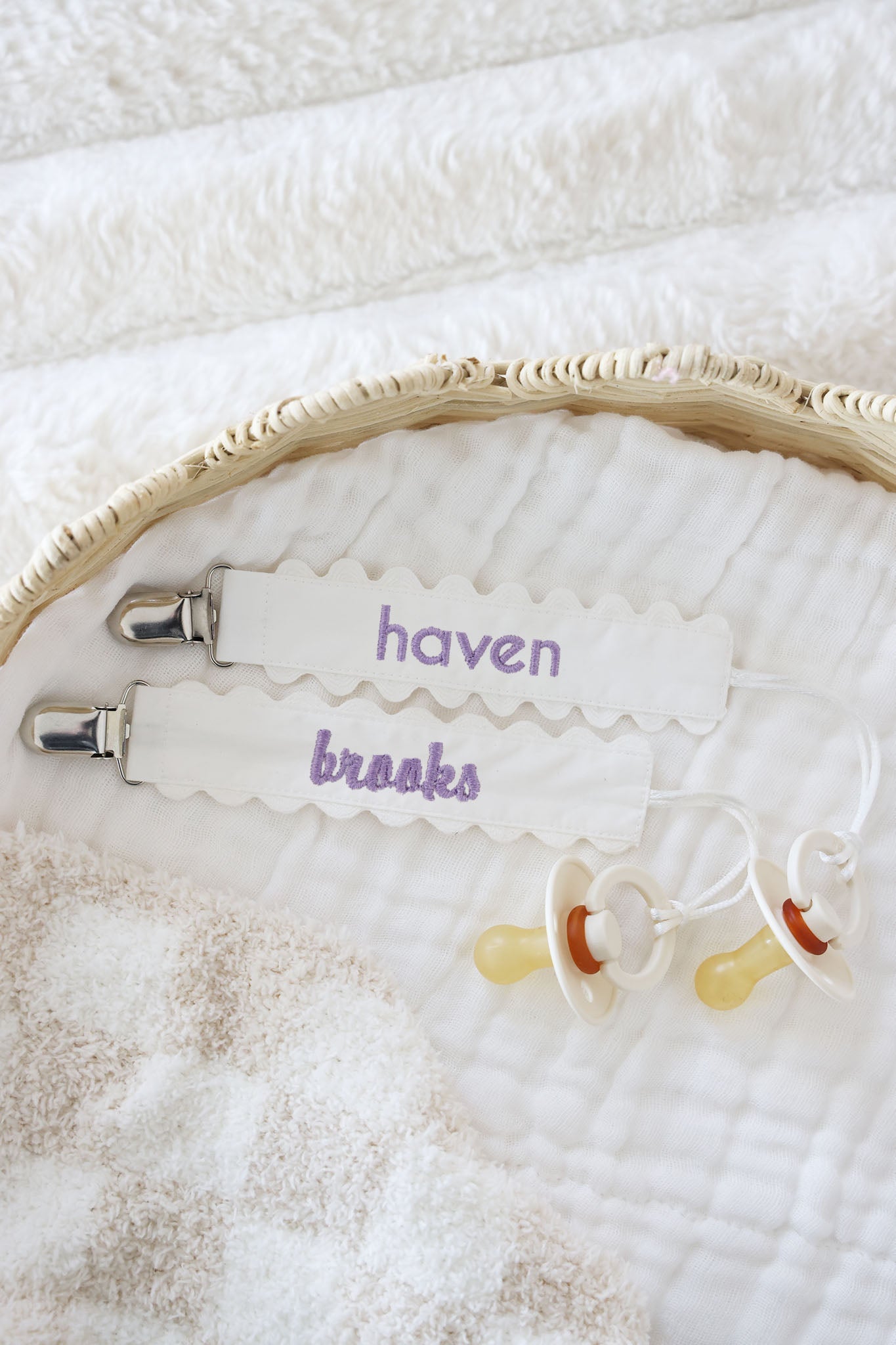 Personalized Ric Rac Pacifier Clip
