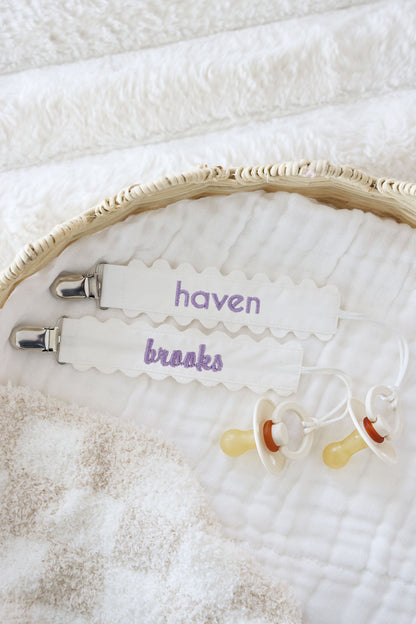 Personalized Ric Rac Pacifier Clip