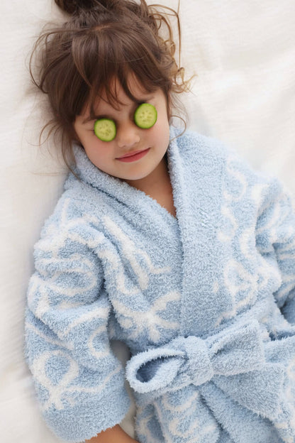 CuddleLane™ Kids Robe | Blue-tiful Bows