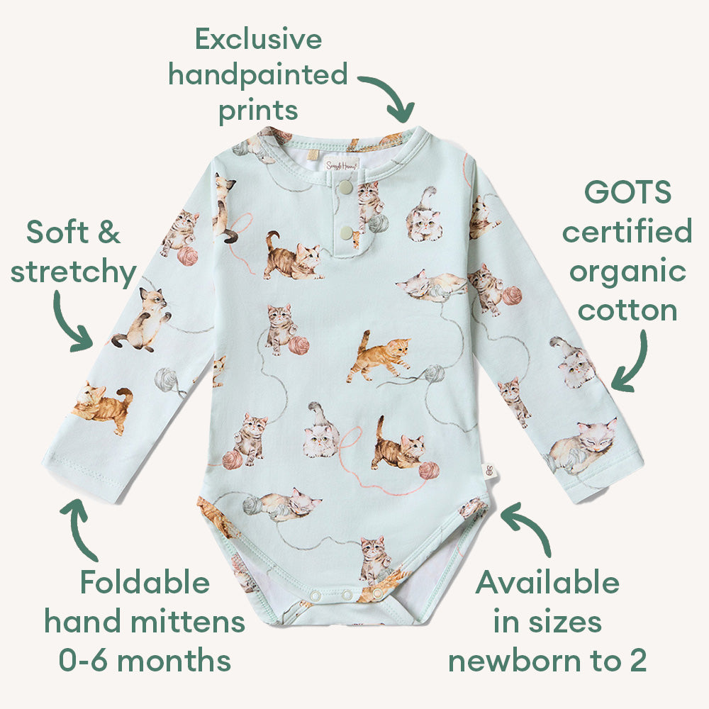Kittens Long Sleeve Organic Bodysuit