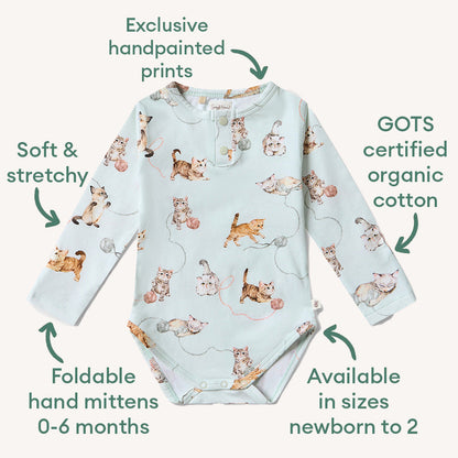 Kittens Long Sleeve Organic Bodysuit