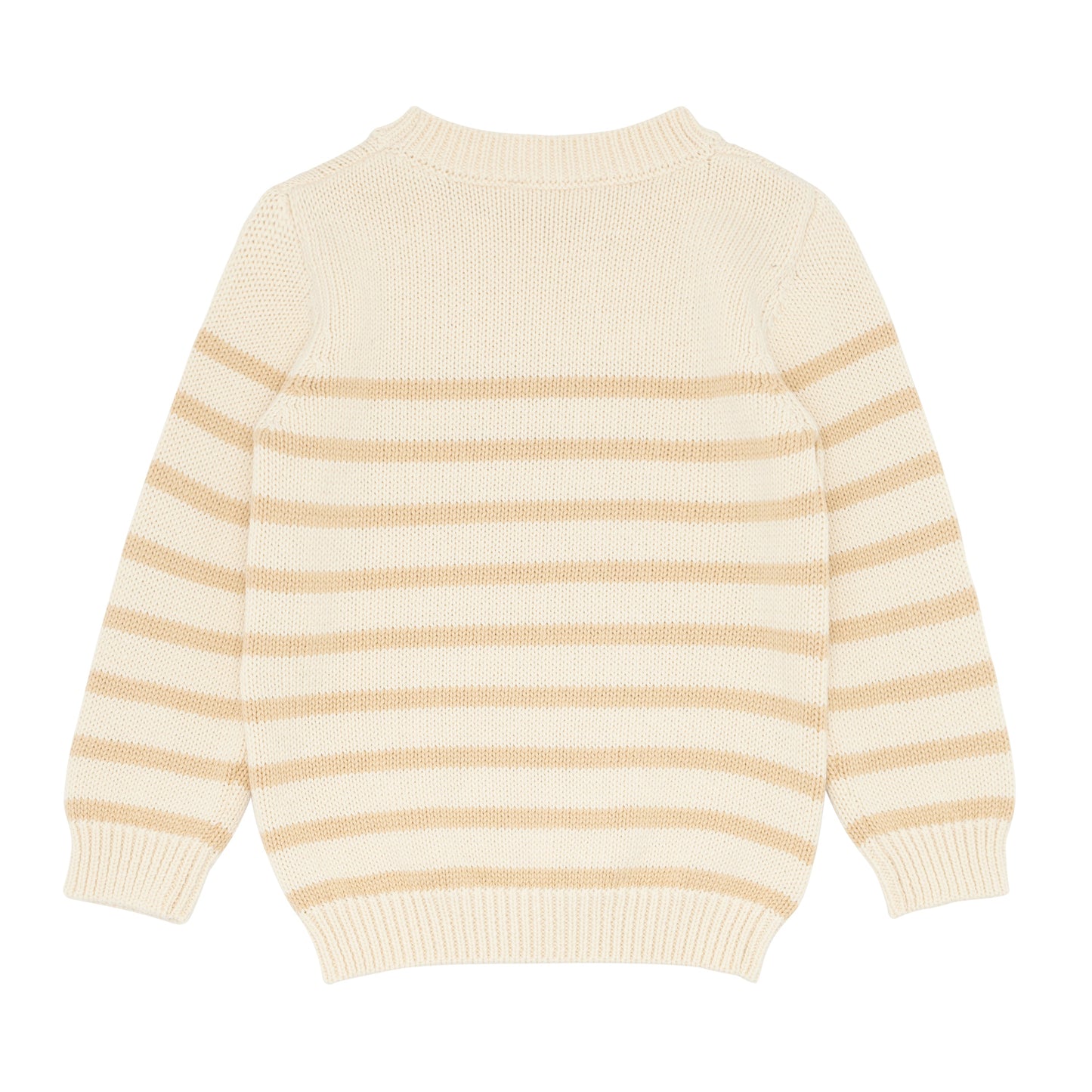 unisex cream and tan stripe knit sweater