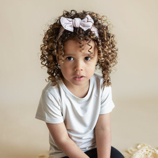Knotted Bow Headband in Blush