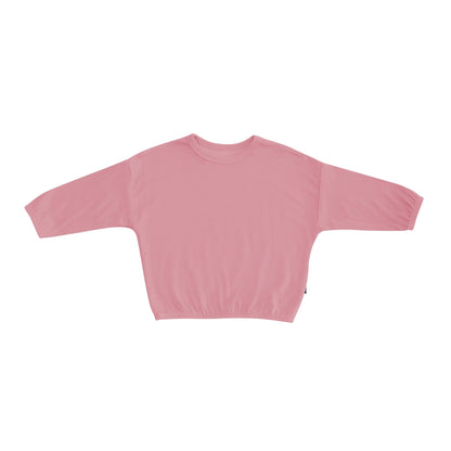 Bamboo Jersey Long Sleeve Drop Shoulder Top in Apple Blossom