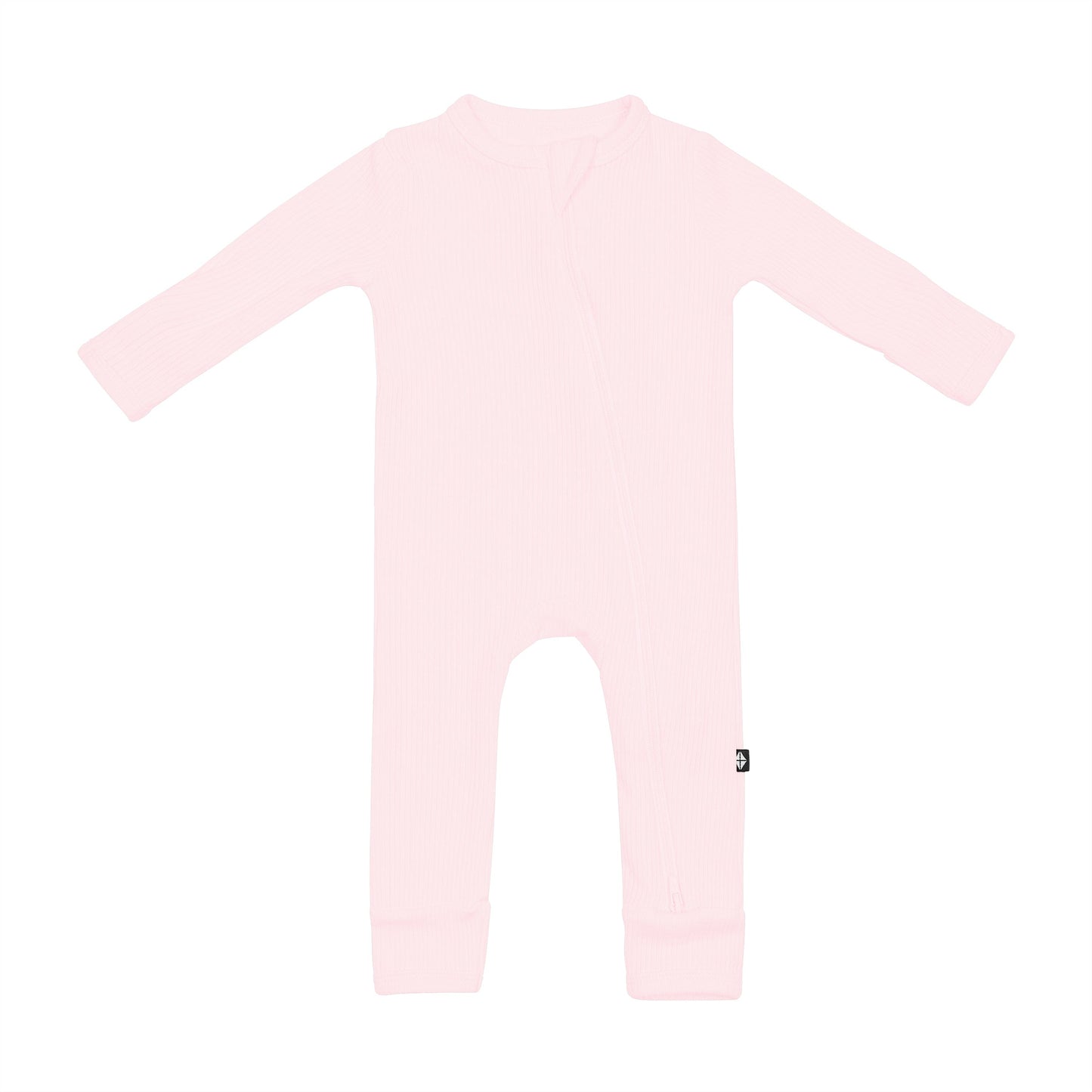 Ribbed Zipper Romper in Sakura