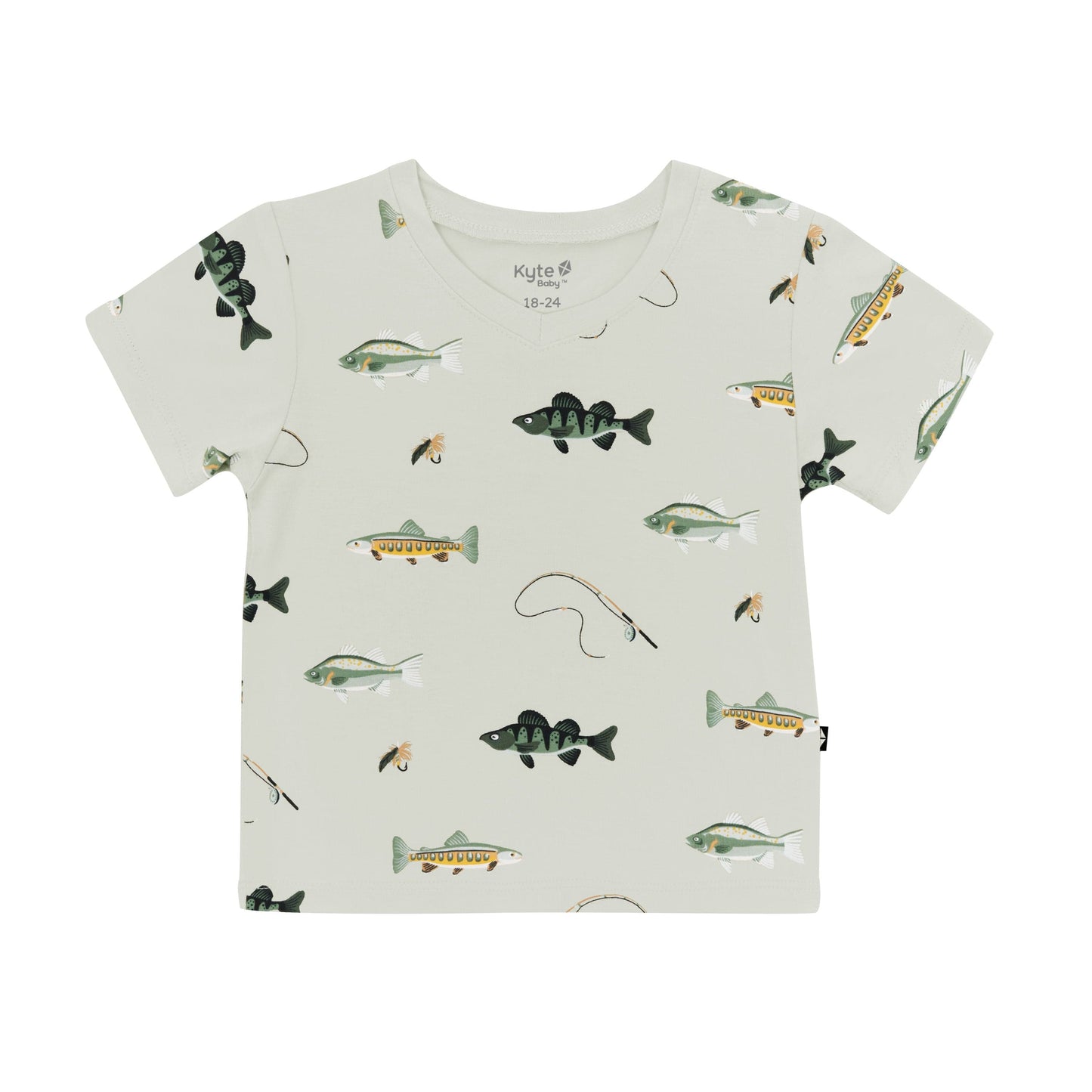 Toddler V-Neck Tee in Fishing