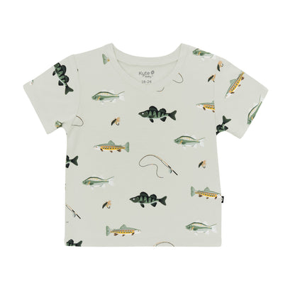 Toddler V-Neck Tee in Fishing