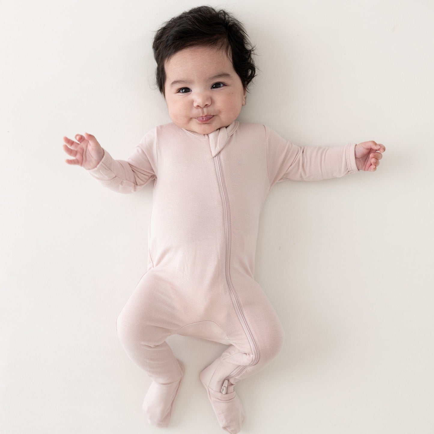 Zippered Footie in Blush