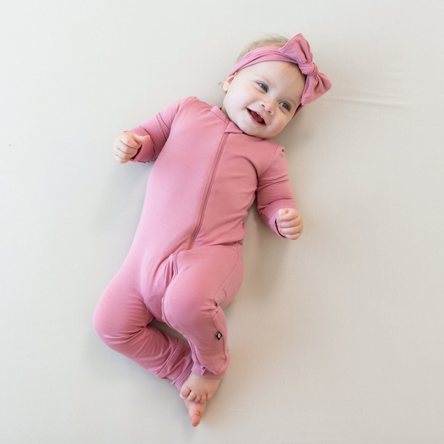 Zippered Romper in Apple Blossom