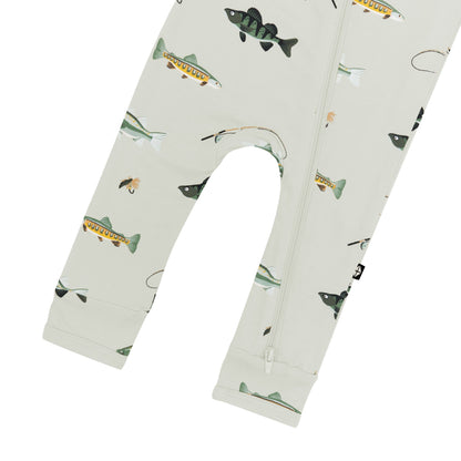 Zippered Romper in Fishing
