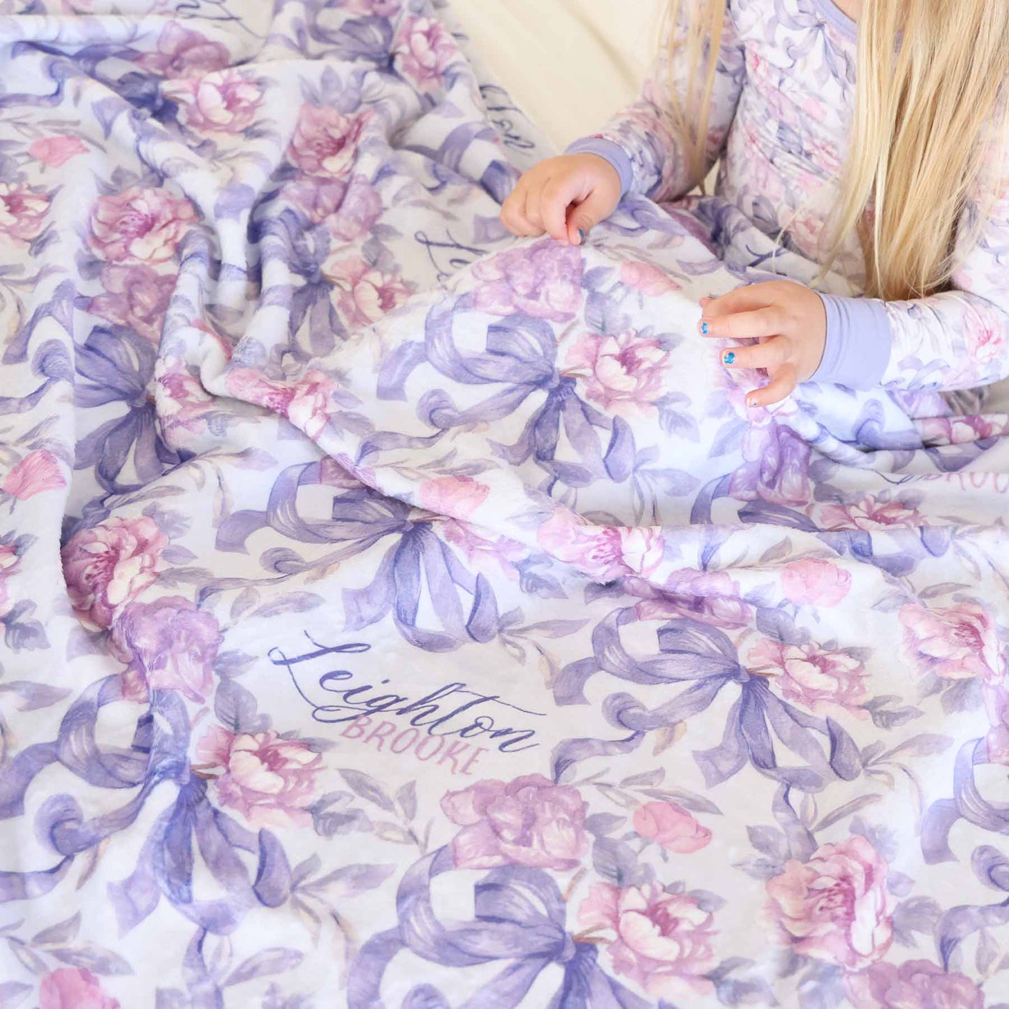 Leighton's Lavender Personalized Kids Blanket