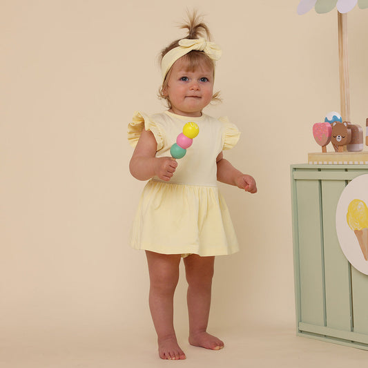 Lemon Sorbet Short Sleeve Organic Dress