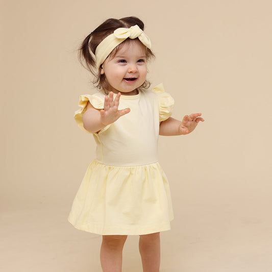 Lemon Sorbet Short Sleeve Organic Dress