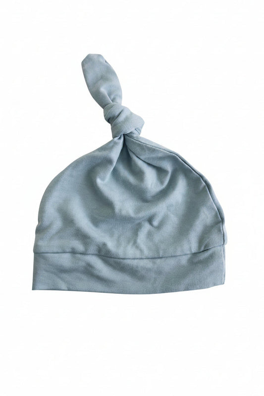 Solid Light Dusty Blue Bamboo Knotted Hat
