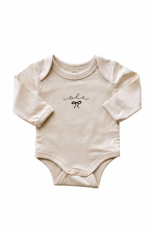 Personalized Long Sleeve Graphic Bodysuits | Natural
