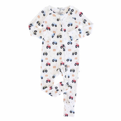Little Farmer Bamboo Waffle Convertible Zip Romper
