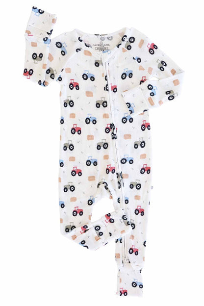Little Farmer Bamboo Waffle Convertible Zip Romper