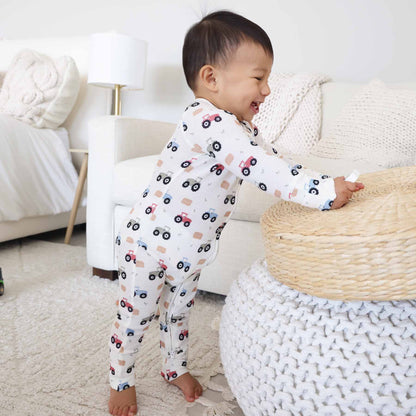 Little Farmer Bamboo Waffle Convertible Zip Romper