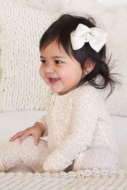 Lovely Leopard Bamboo Waffle Convertible Zip Romper