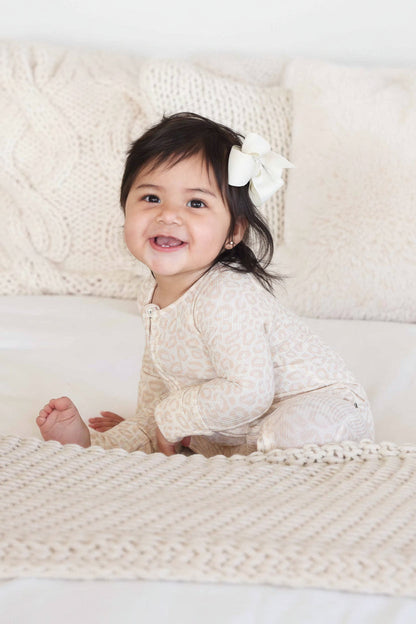 Lovely Leopard Bamboo Waffle Convertible Zip Romper