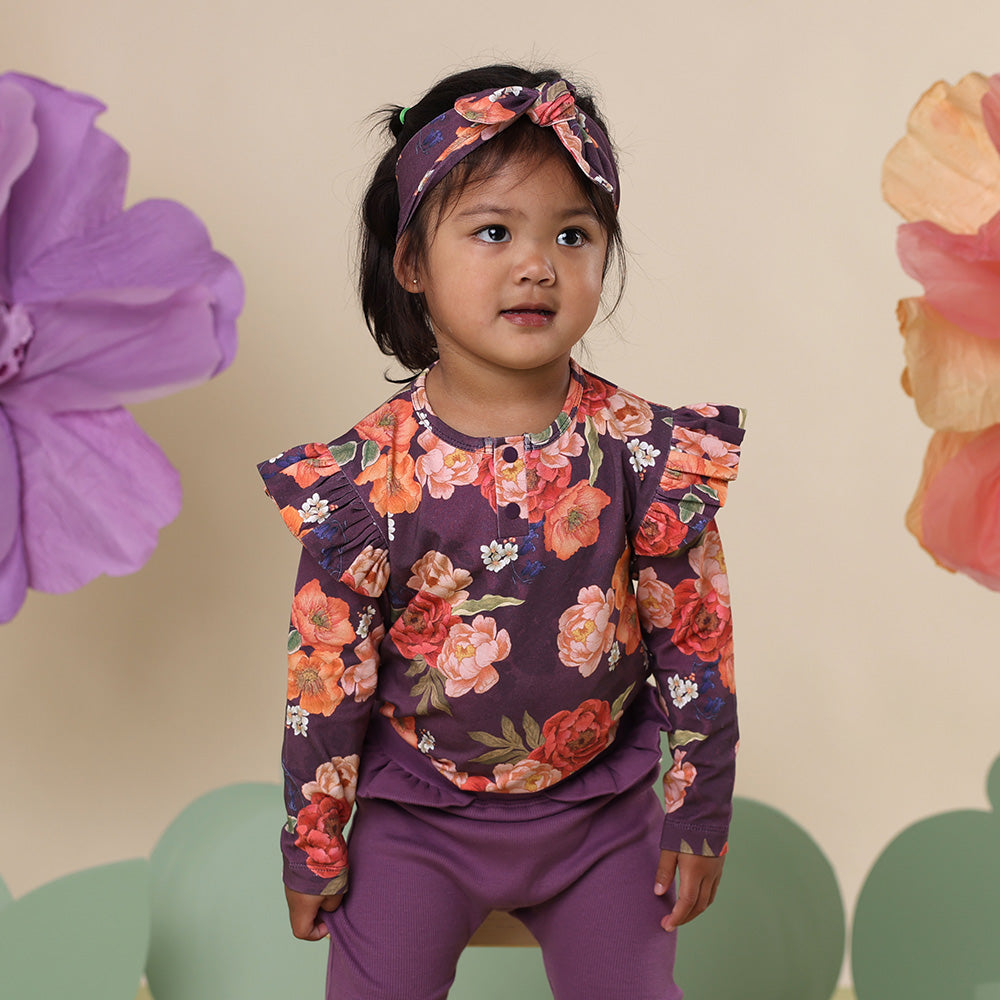 Sienna Organic Long Sleeve Top with Frill