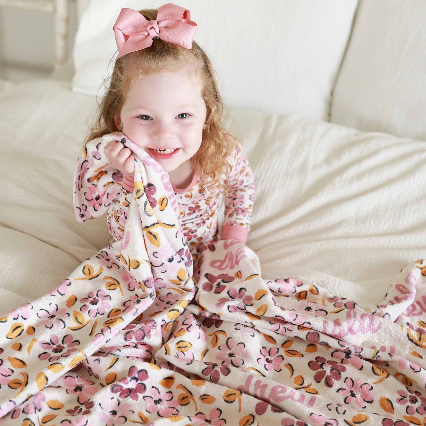 Mauvelous Meadow Personalized Kids Blanket