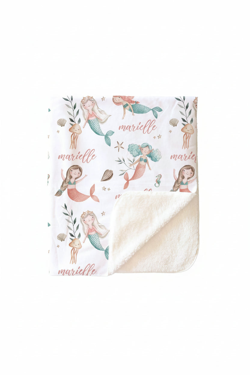 Mermaid Friends Personalized Toddler Blanket