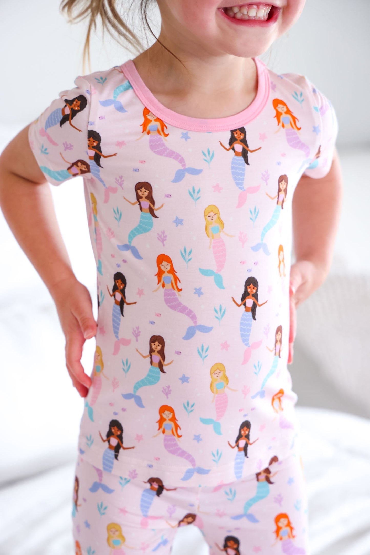 Two Piece Short Pajama Set | Let's Be Mermaids