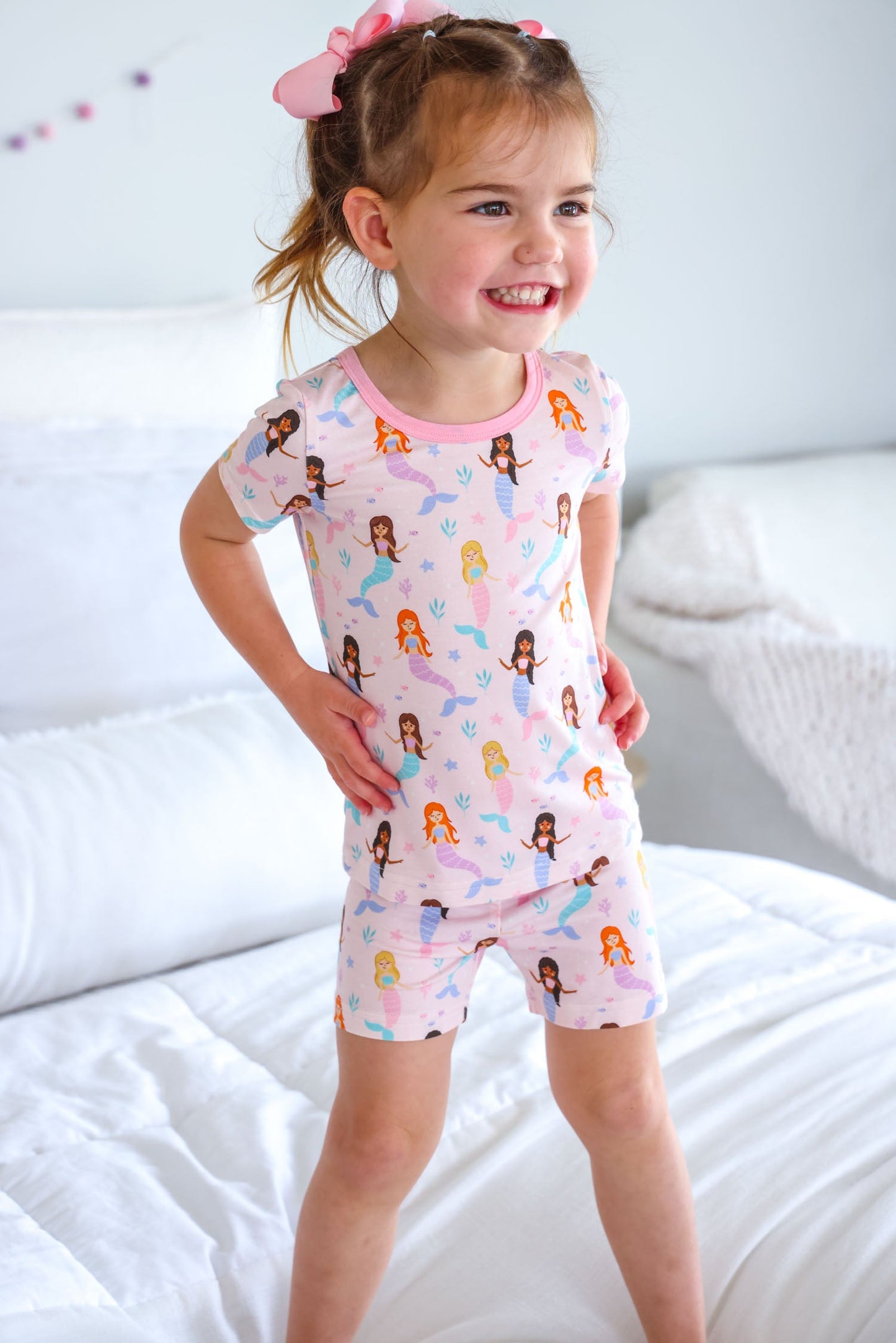 Two Piece Short Pajama Set | Let's Be Mermaids