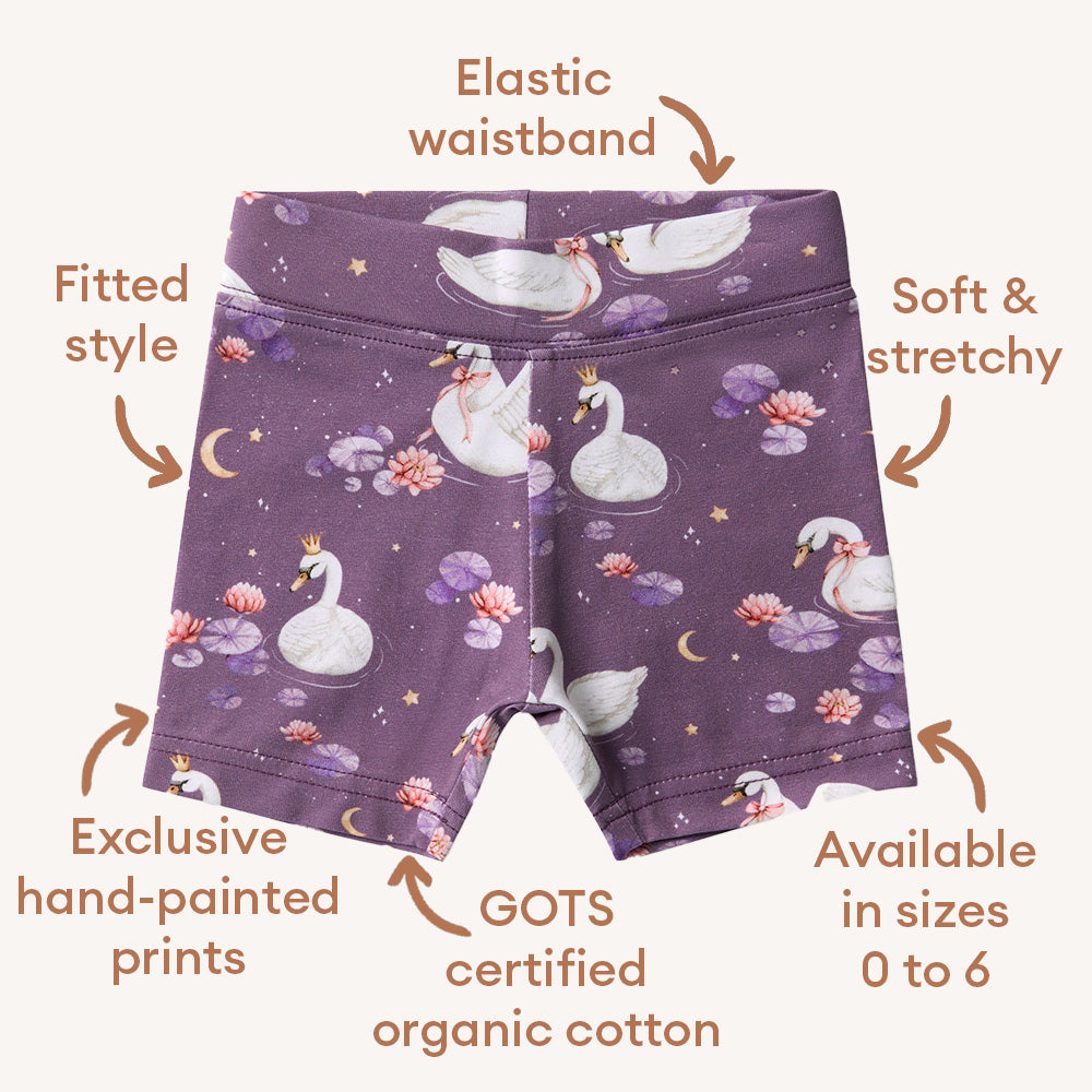 Midnight Swan Organic Bike Shorts