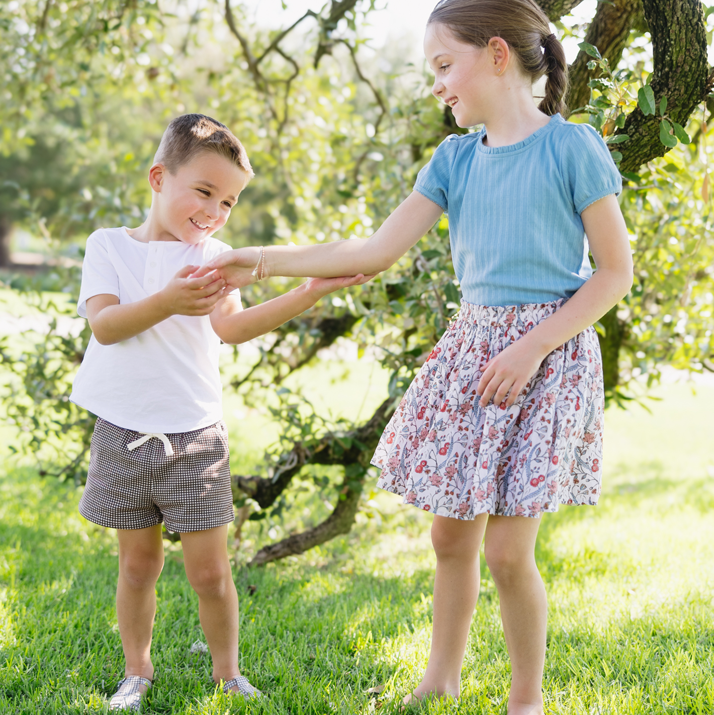 boys cocoa gingham ultra-soft twill short