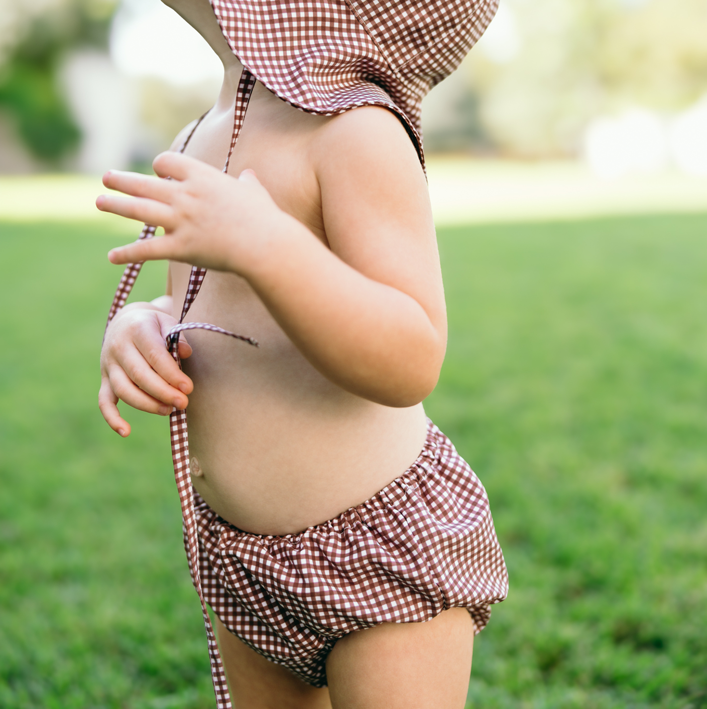 baby cocoa gingham diaper cover