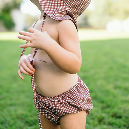 baby cocoa gingham diaper cover