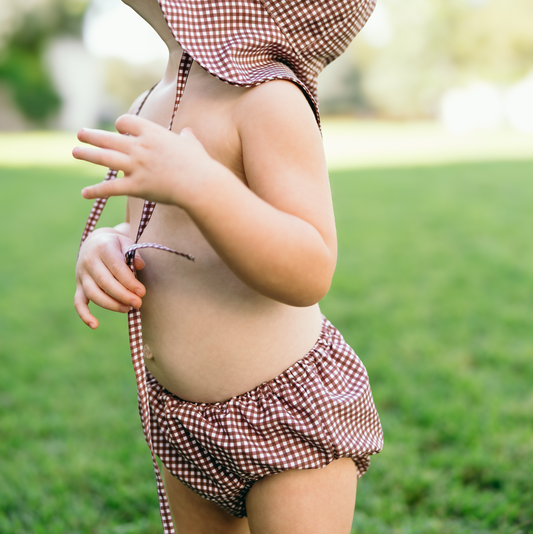 baby cocoa gingham diaper cover