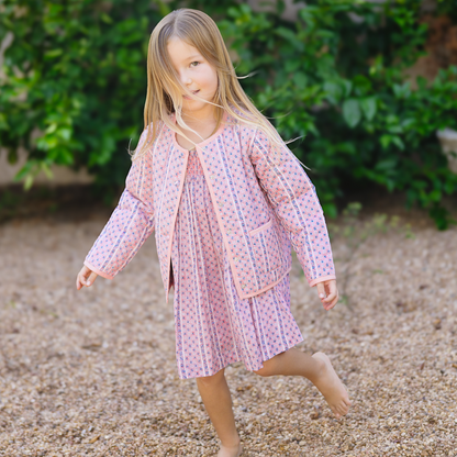 girls rosa vine quilted jacket