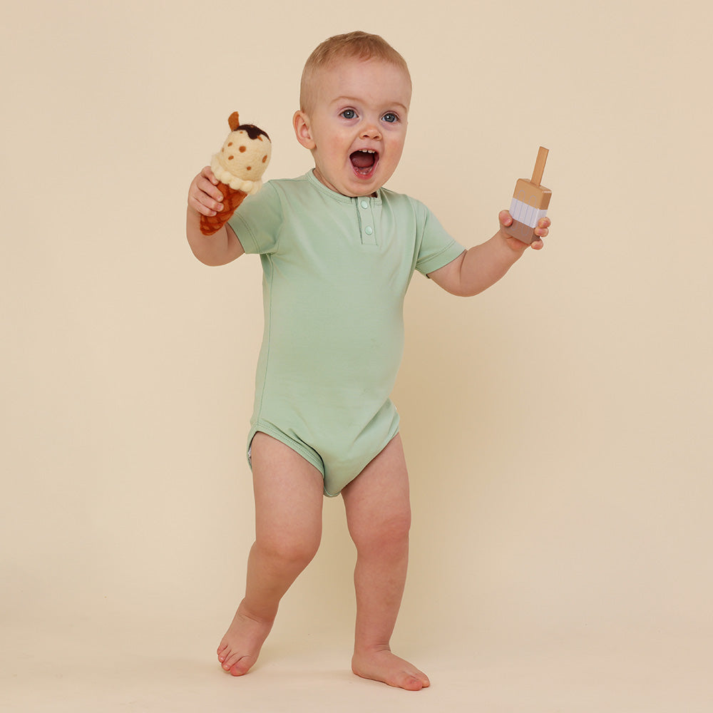 Mint Short Sleeve Organic Bodysuit