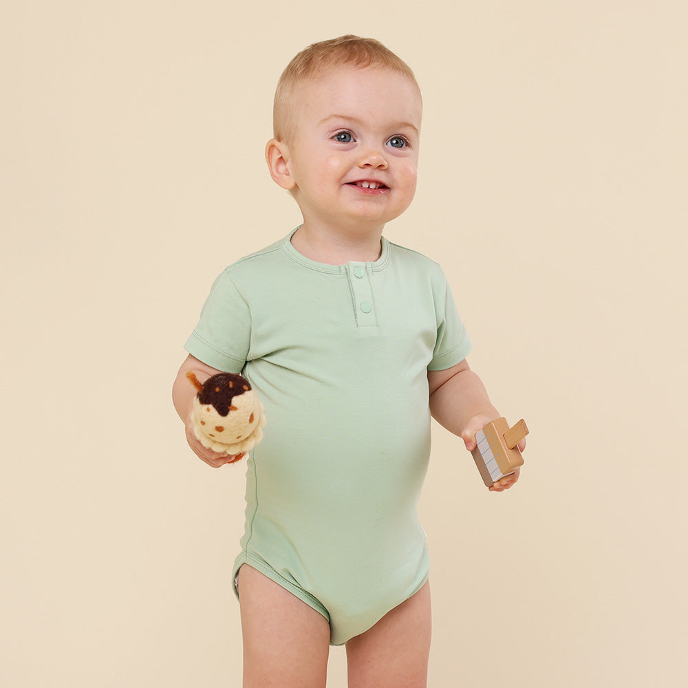 Mint Short Sleeve Organic Bodysuit