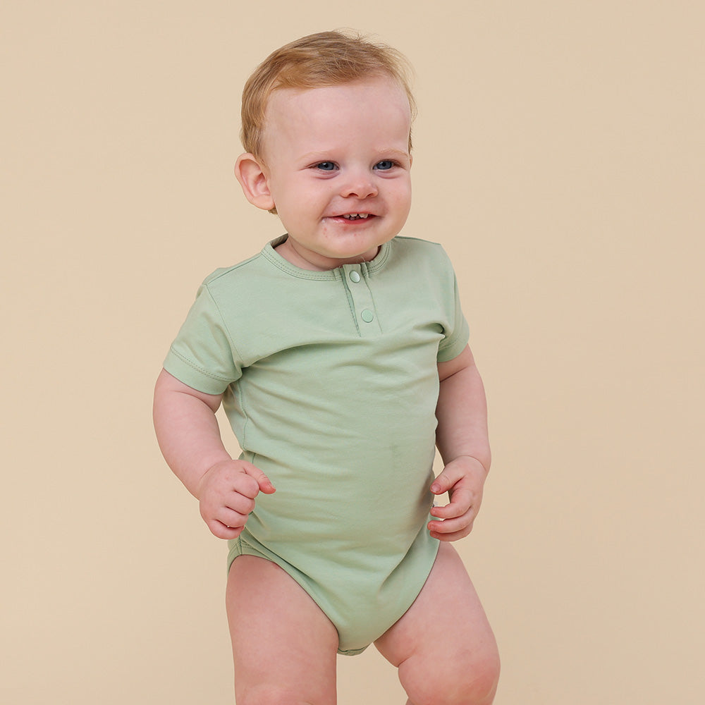 Mint Short Sleeve Organic Bodysuit