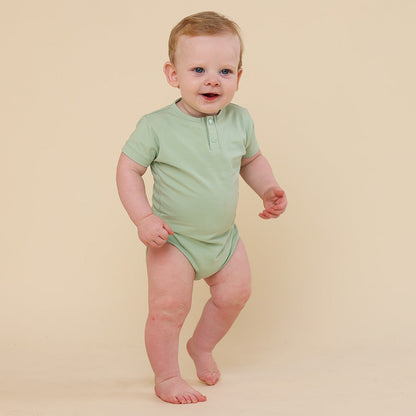 Mint Short Sleeve Organic Bodysuit