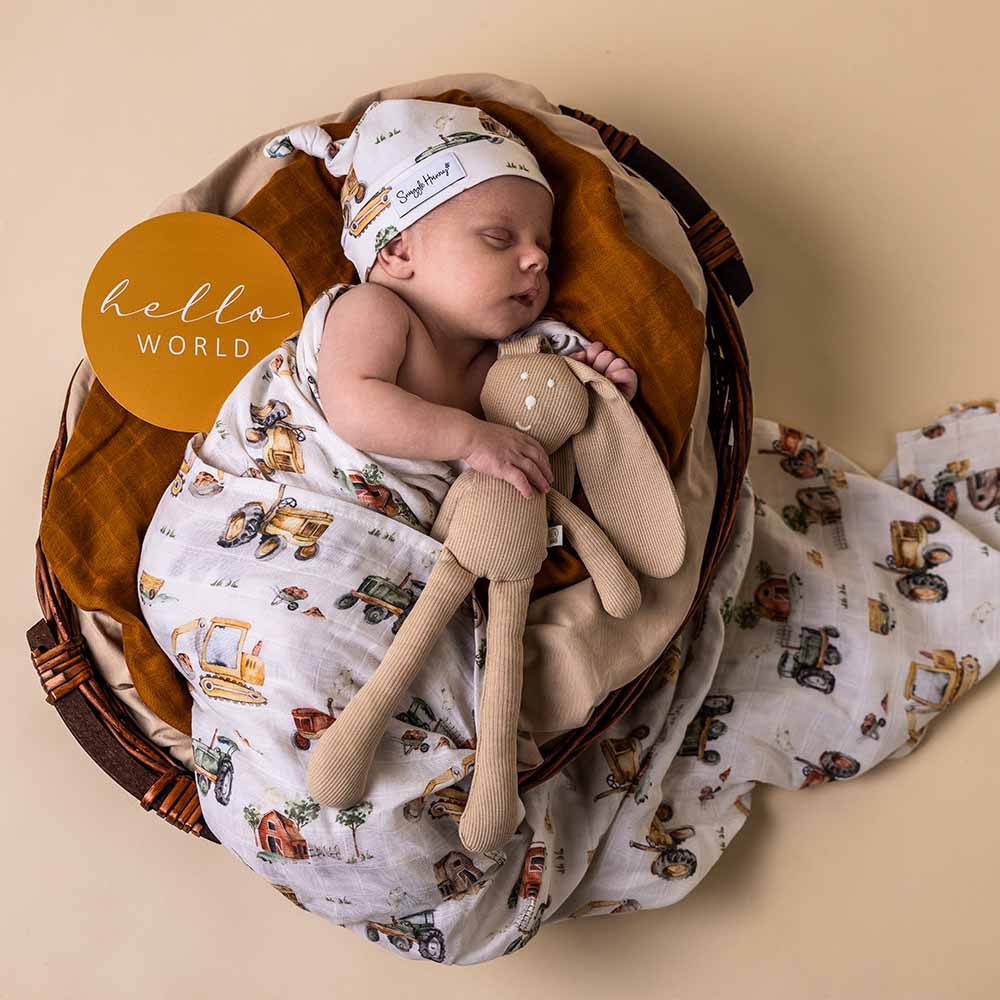 Classic Newborn Gift Hamper - Diggers & Tractors