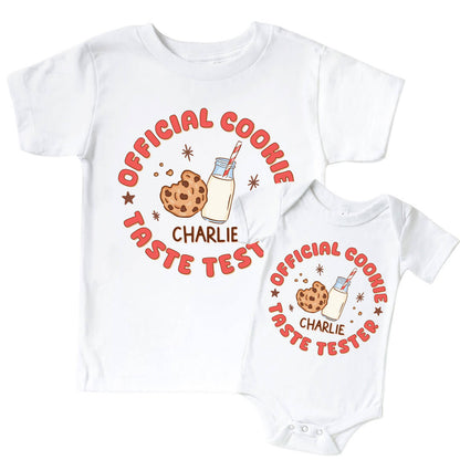 Personalized Official Cookie Tester Graphic Bodysuit & Kids Tee | White