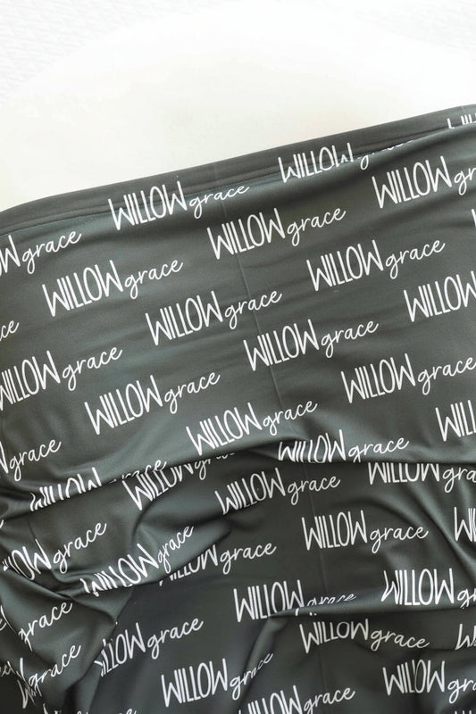 Personalized Baby Name Swaddle Blanket Font Duo | Best Selling Neutrals