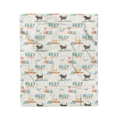 Paddle Pups Personalized Kids Blanket