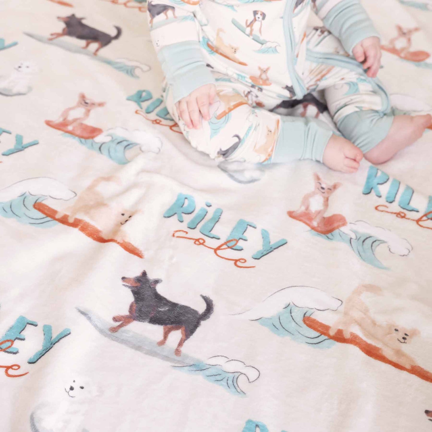 Paddle Pups Personalized Kids Blanket