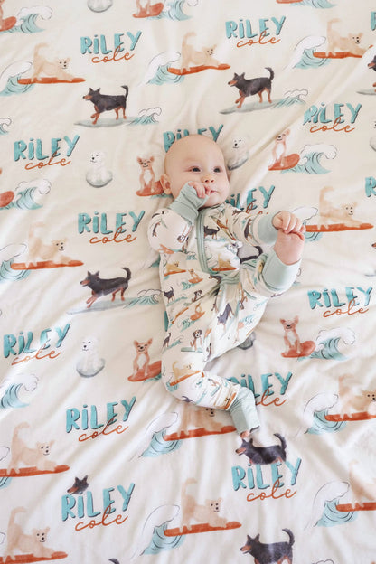 Paddle Pups Personalized Kids Blanket