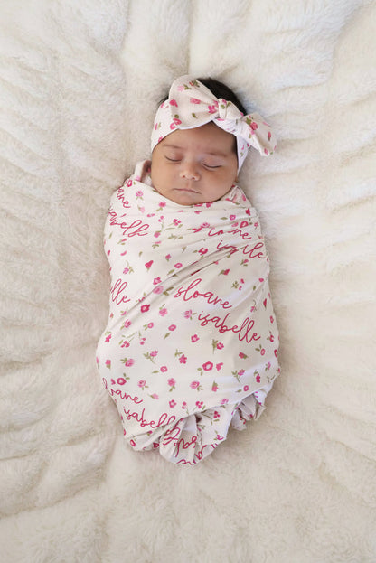 Penny's Posies Bamboo Waffle Knit Large Bow Headwrap