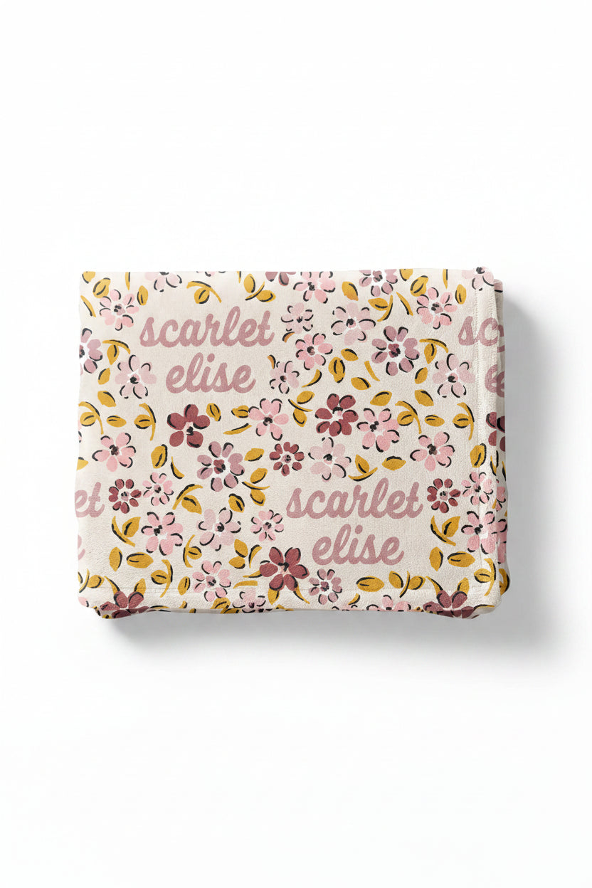 Mauvelous Meadow Personalized Kids Blanket