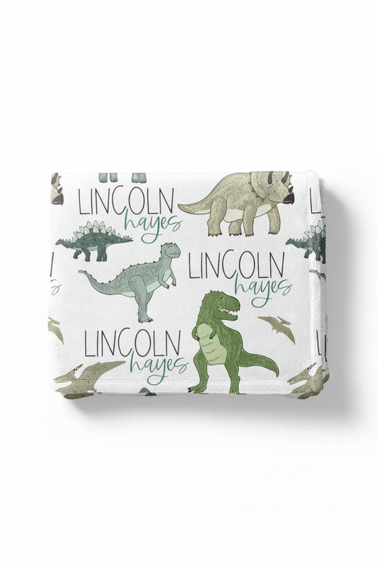 Dinosaur Friends Personalized Toddler Blanket